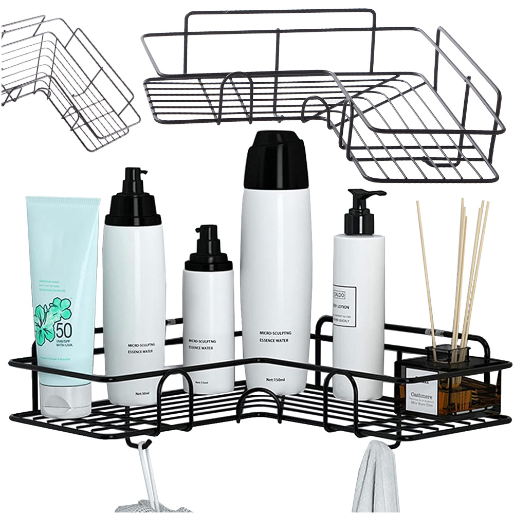 Loft corner bathroom shower shelf hanging hook black (0)