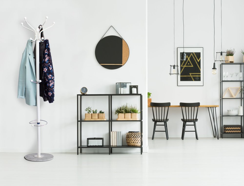 ModernHome Coat Rack Stand with Umbrella Holder and Marble Base, GH-8014, White (0)