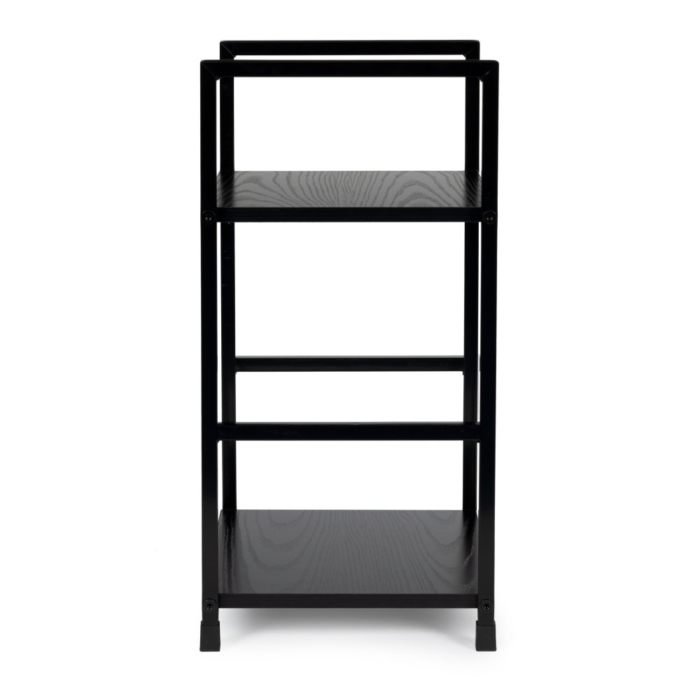Modern Loft 2-Tier Shelf Unit Bedside Table, Black ModernHome (2)