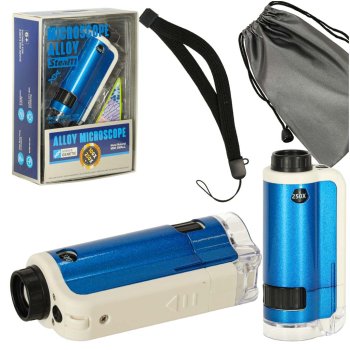 Educational Pocket Microscope for Kids with LED Light 100x-250x