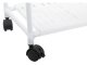 Bathroom shelf kitchen cabinet mobile bookcase on wheels 4 levels hooks