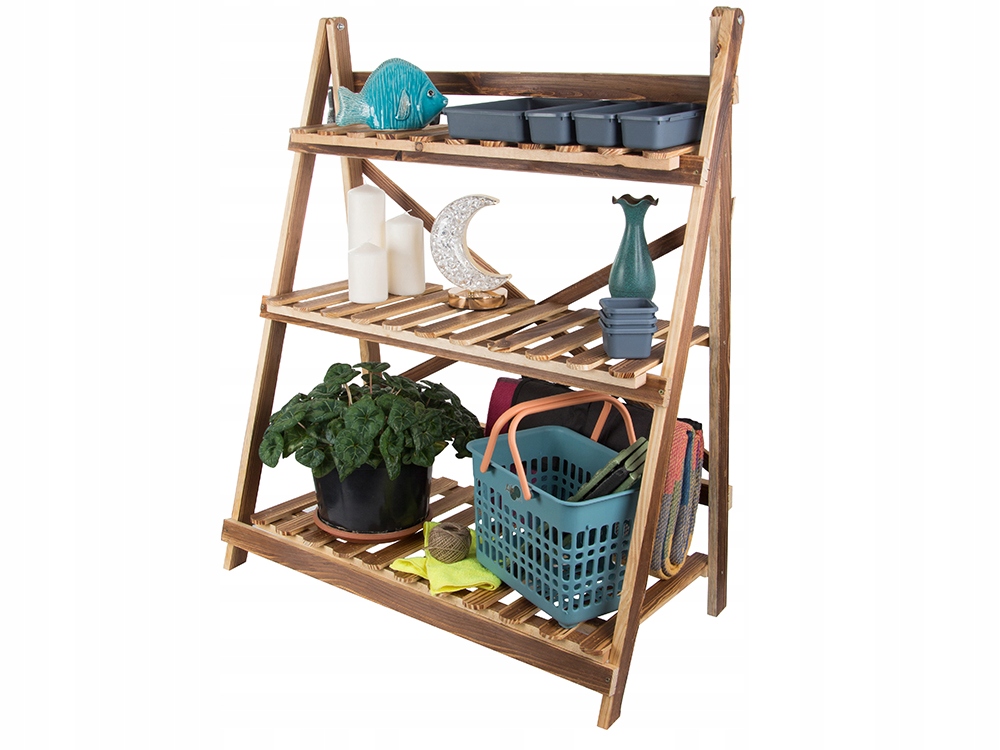 Wooden 3-Tier Flower and Home Decor Shelf Stand Rack (0)