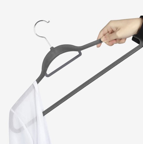 Ruhhy 22535 Velvet Clothes Hangers, 20 Pack, Grey (8)