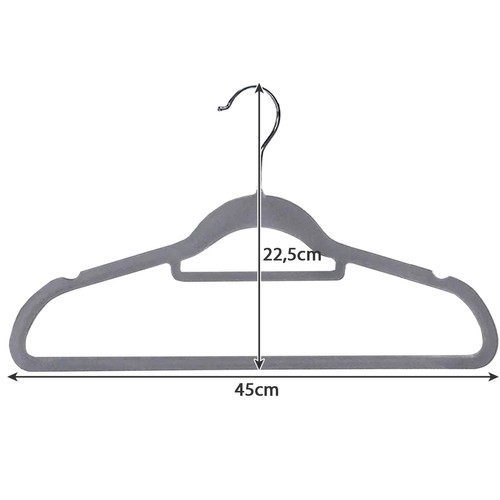 Ruhhy 22535 Velvet Clothes Hangers, 20 Pack, Grey (9)