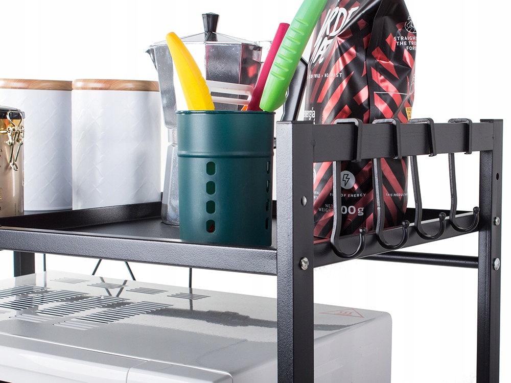 Microwave Oven Rack Adjustable Kitchen Shelf (4)