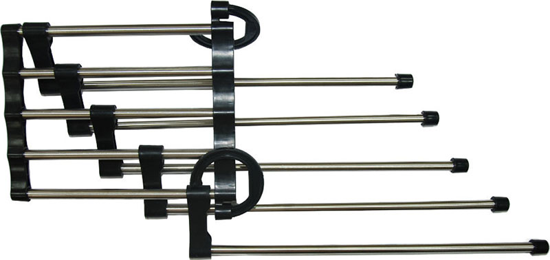 Foldable Space Saving Pants Hanger Organizer 5 Trouser Pairs Metal Rack (0)