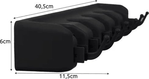 Wall-mounted Hanger House Cleaning Tool (mop, broom) Holder / Garden Tool Storage / Garage Organizer, Black (1)