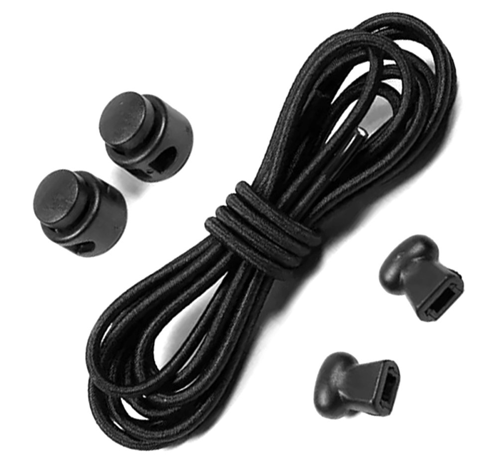 No-Tie Elastic Shoelaces with Lock System 100 cm, Black (0)