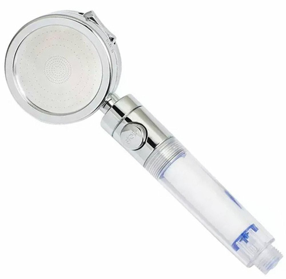 Water-saving nozzle turbo showerhead with propeller, blue (1)