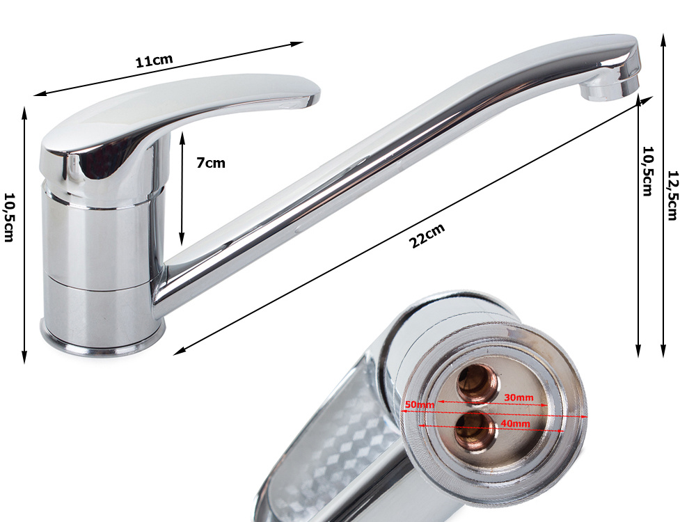 Kitchen Mixer Tap, Chrome, 12.5×22 cm (2)