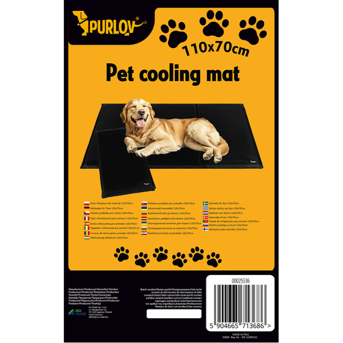 XXL Gel Cooling Mat for Dogs and Cats 110x70cm, Purlov 25536, Black (0)