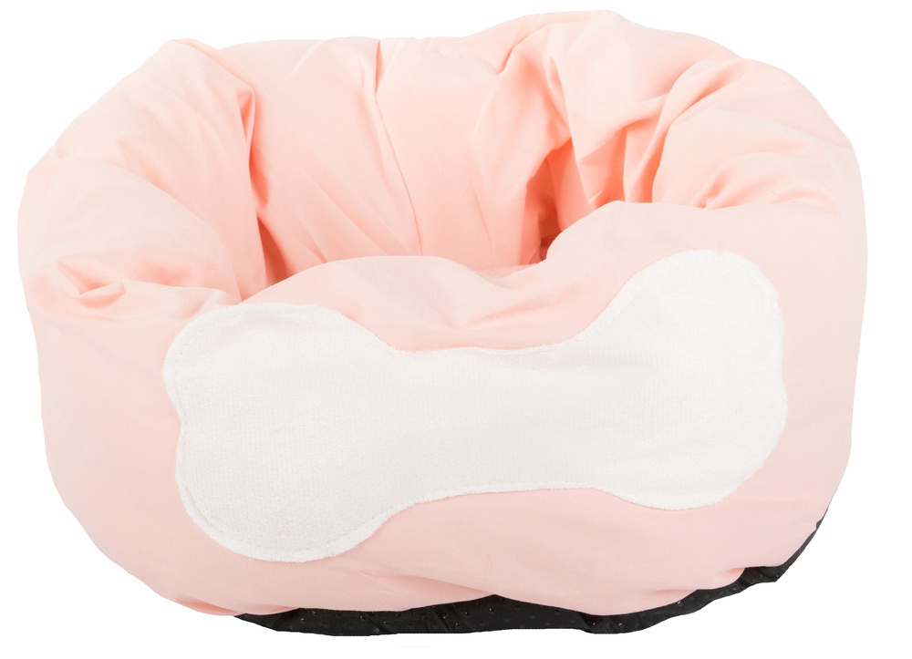 Soft pet bed with raised edges, 32cm, pink, grey, yellow (0)