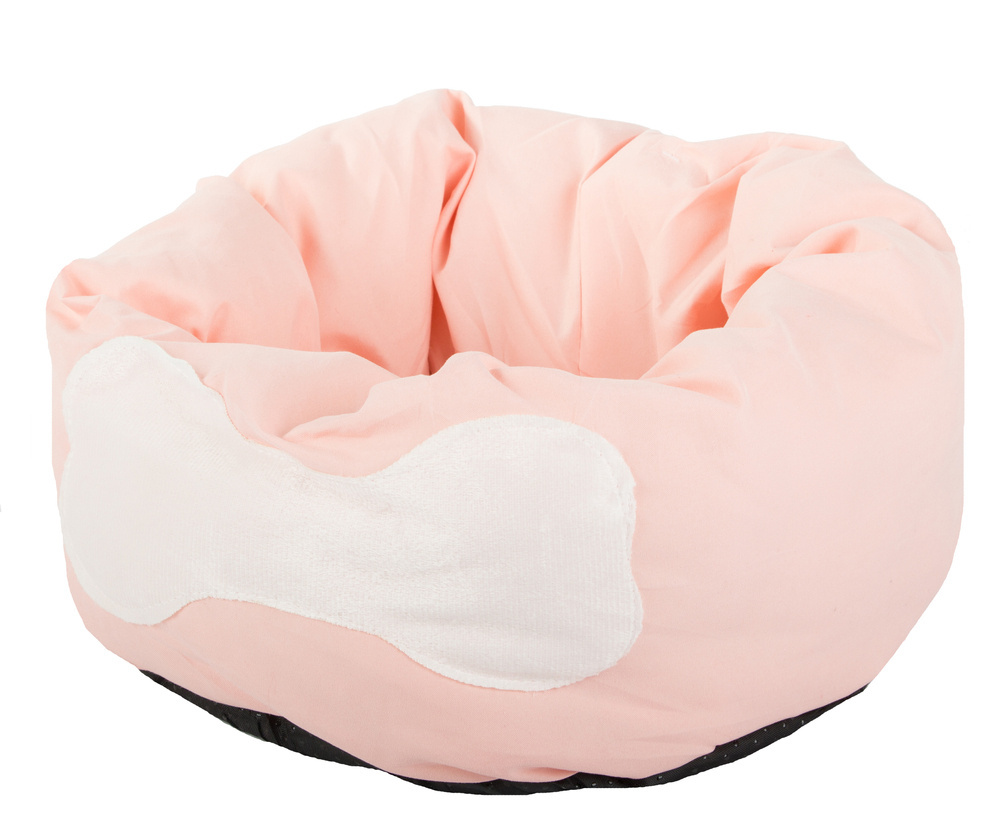 Soft pet bed with raised edges, 32cm, pink, grey, yellow (1)