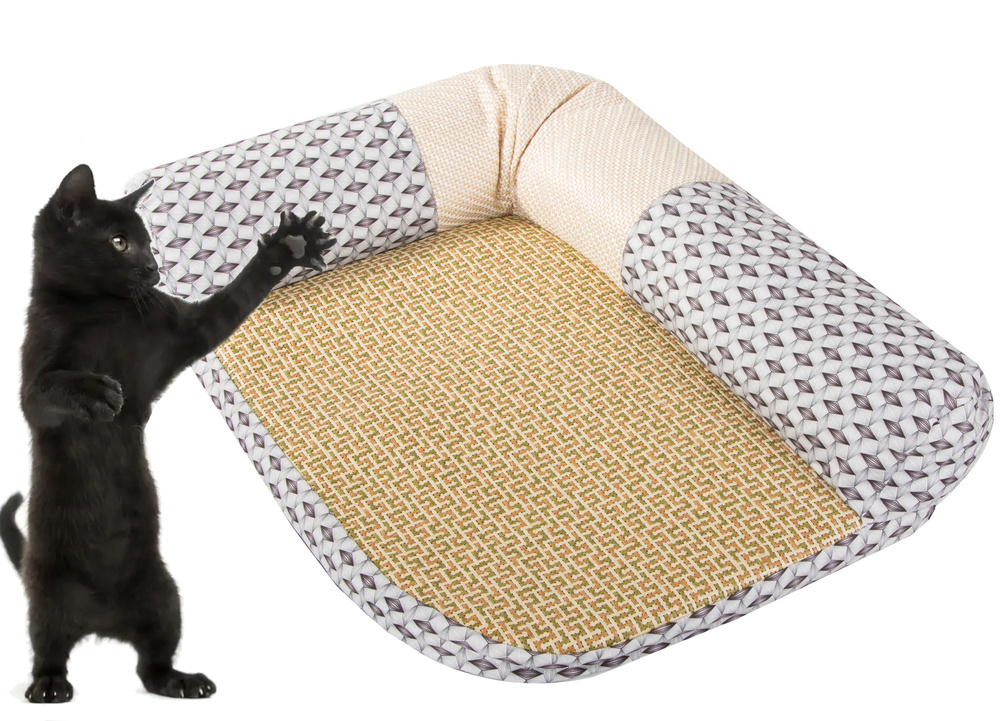 Cat bed with scratching surface, size S, assorted patterns (2)