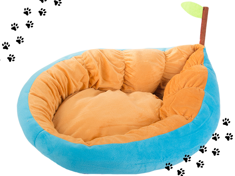 Soft plush bed for dogs and cats, leaf shape (2)