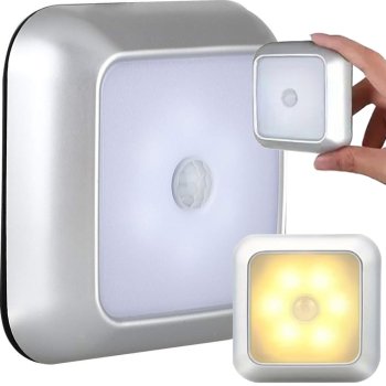 Self-adhesive motion sensor night light for staircase LED under-cabinet