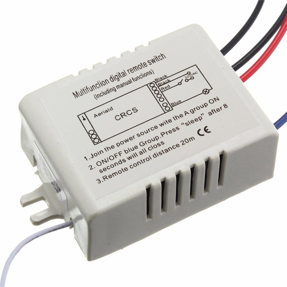 Wireless Light Switch with Remote Control, 1 Channel, 230V, White (0)