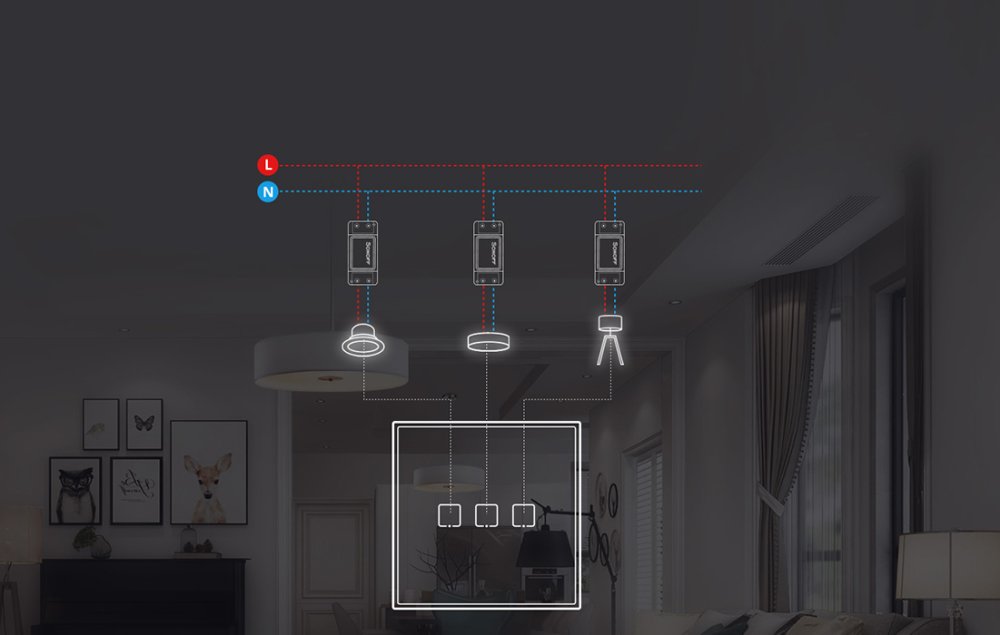 Sonoff Wireless 433MHz T2EU2C-RF (2-channel) Wall Mounted Smart Light Switch (1)