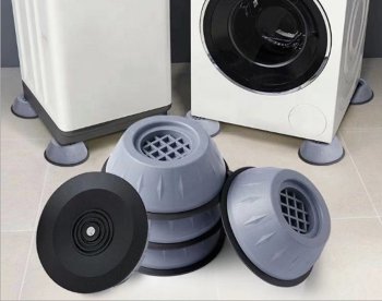 Anti-Vibration and Anti-Slip Pads for Washing Machine, 4 pcs, Grey