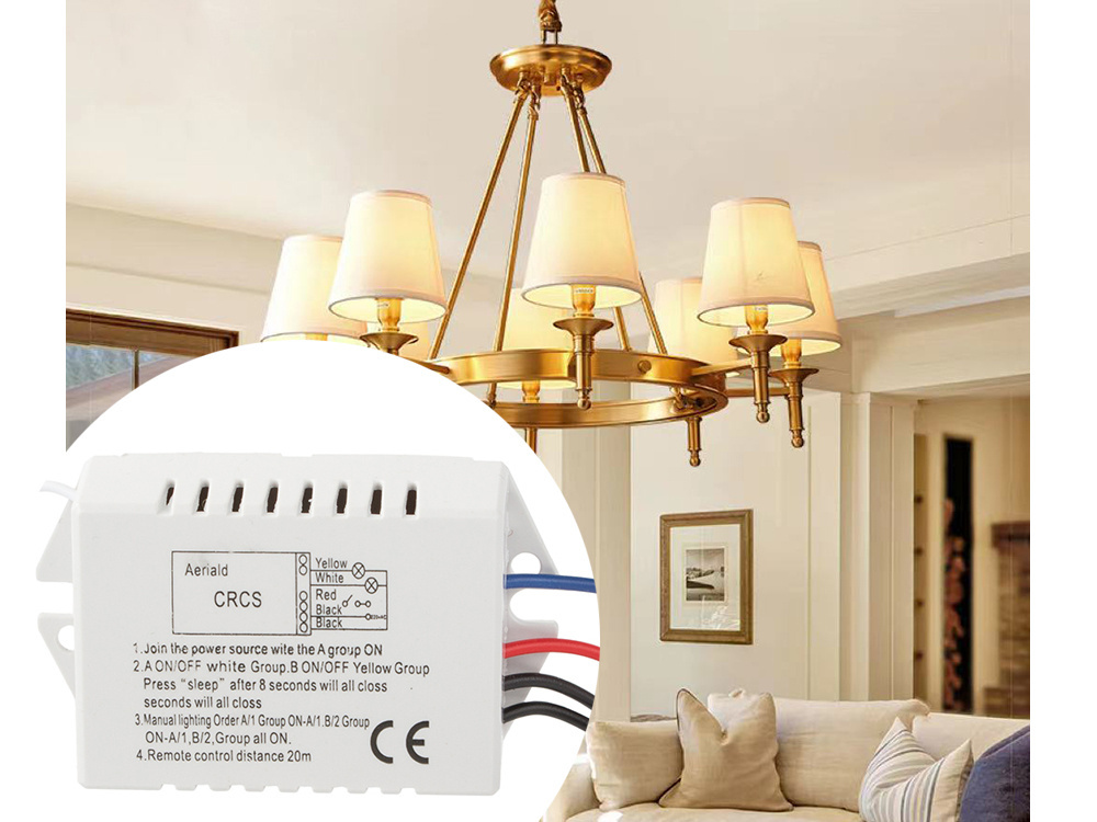 Wireless light switch with remote control, 1 channel, 20m range (3)