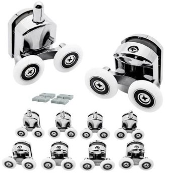 Shower Door Roller Wheels Set, 8 pcs, Chrome