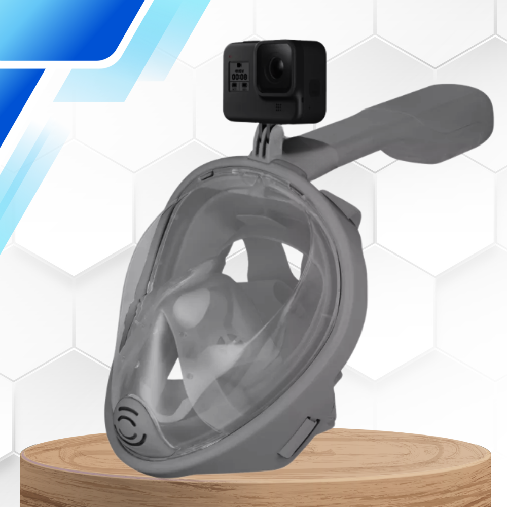 Foldable Full Face Snorkel Mask with 180° View and GoPro Mount L/XL, Grey (2)
