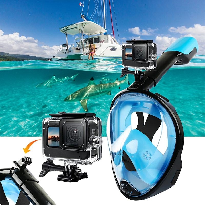Full Face Snorkel Mask with Camera Mount, Anti-Fog 180° View S/M (0)