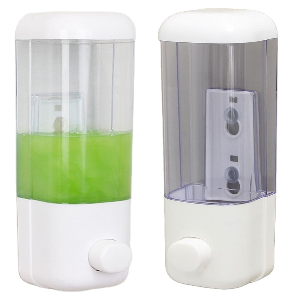Wall-Mounted Liquid Soap and Dishwashing Liquid Dispenser, 500 ml, White (6)