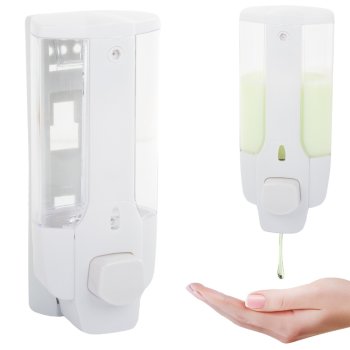 Wall-Mounted Liquid Soap Dispenser, 350 ml, White