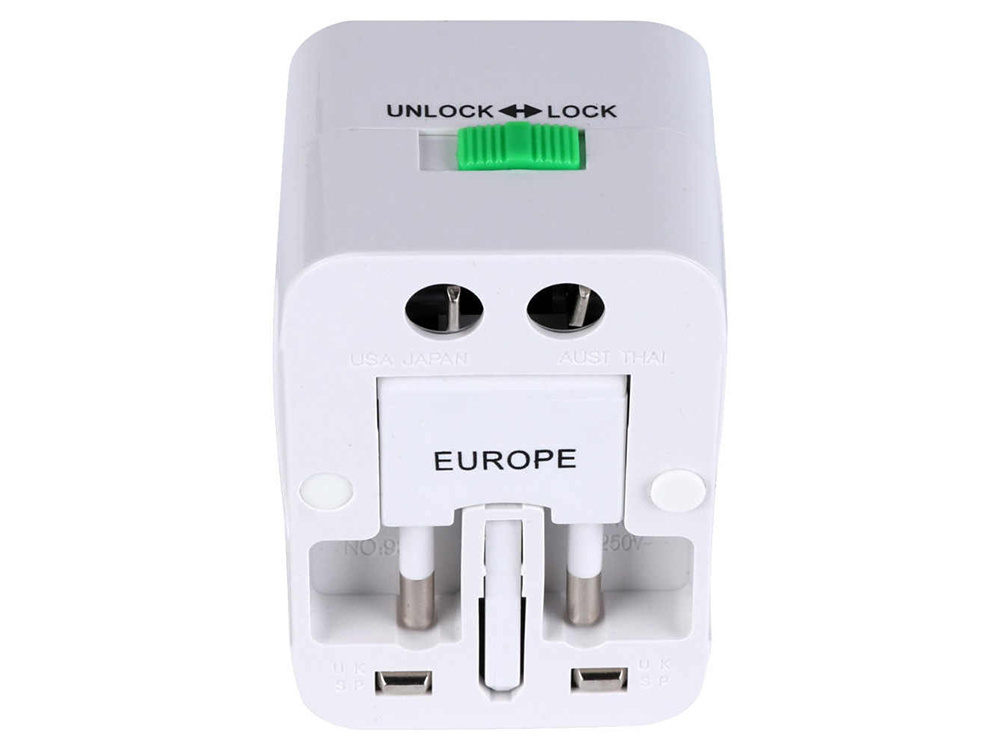 Universal Travel Adapter with Surge Protection, White (3)