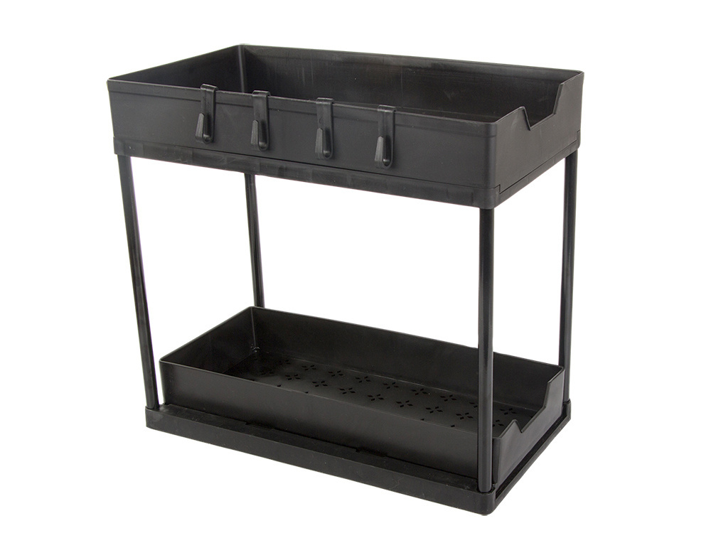 Pull-out Kitchen and Spice Rack Organizer with 2 Shelves, Black, 36 x 40 x 22 cm (0)