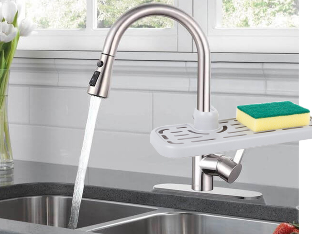 Sink Organiser, Kitchen Tap Sponge Shelf (7)