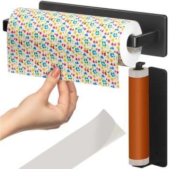 Ruhhy 26798 Under Cabinet Paper Towel Holder, Wall Mount, Metal, Black