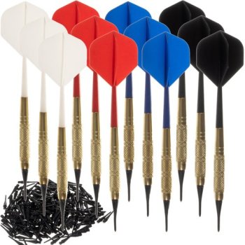 Trizand Soft Tip Darts Set, 12 Darts with 200 Replacement Tips 21658