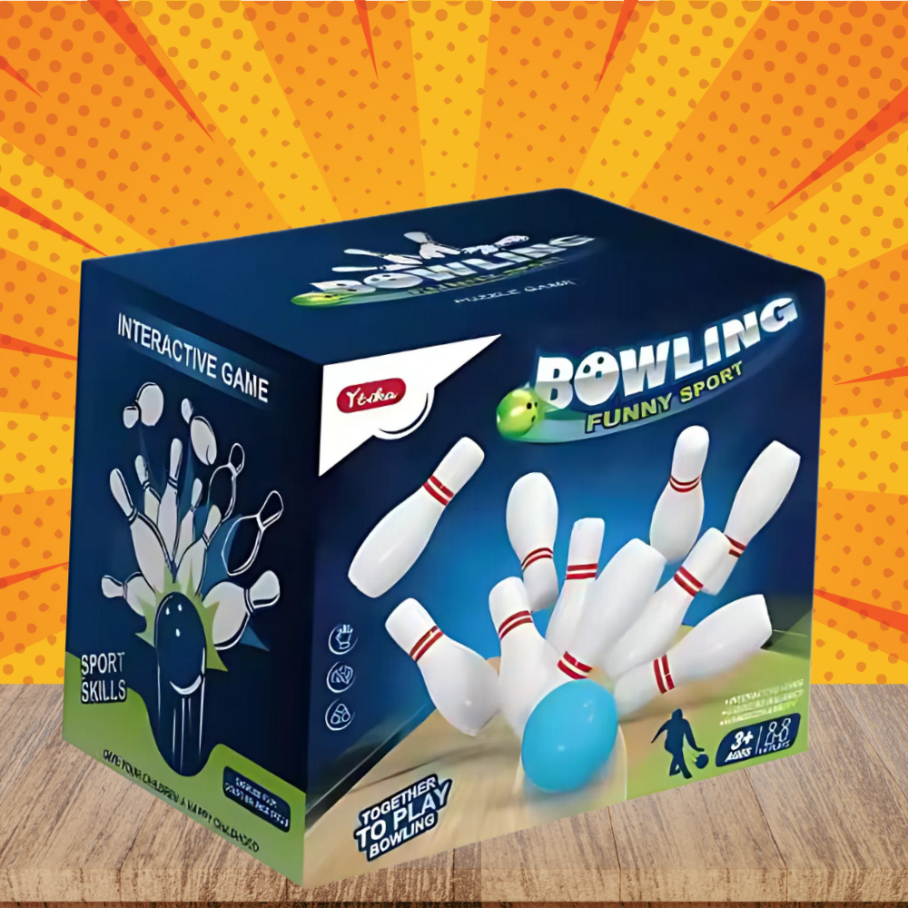 Sensory Kids Bowling Set, Indoor Bowling Game for Toddlers, White (1)