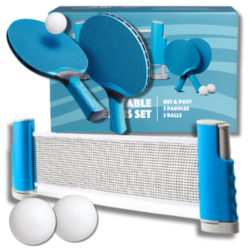 Table Tennis Ping Pong Set with Rackets Expandable Net and Balls