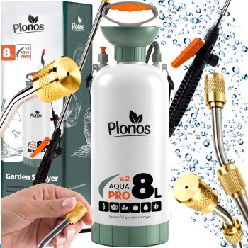 Garden Pressure Sprayer 8L Plonos PL-606 Manual Pump for Lawn and Plants