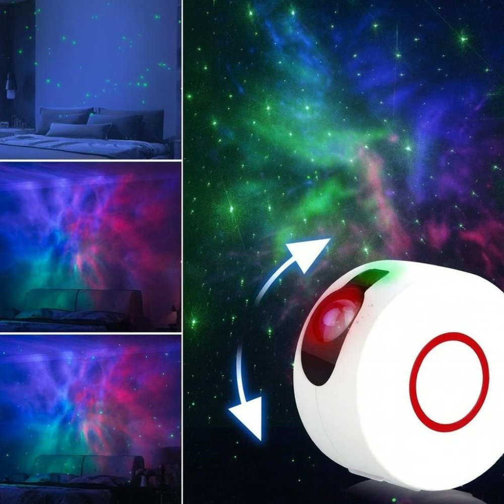 Star Projector Galaxy Night Light DA458 with Remote, White (2)
