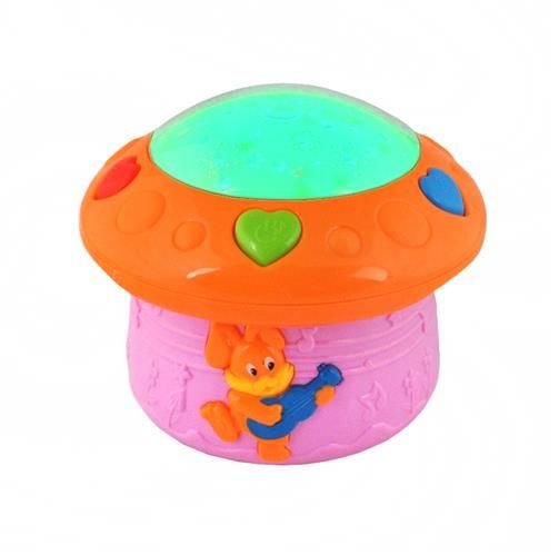 Starlight Lamp Projector Night Star Light Bedside Creative Rotating Music Box Ball, Pink (3)