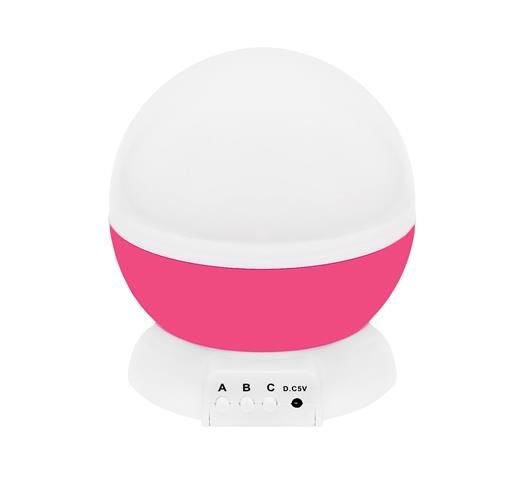 Rotating Kids Bedside Lamp Star Sky Projector Night Magic Light Battery Powered, Pink (0)