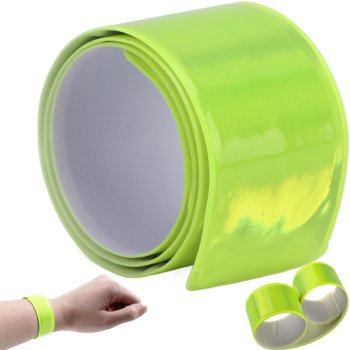 Reflective Slap Band for Running and Cycling, High Visibility, Bright Green