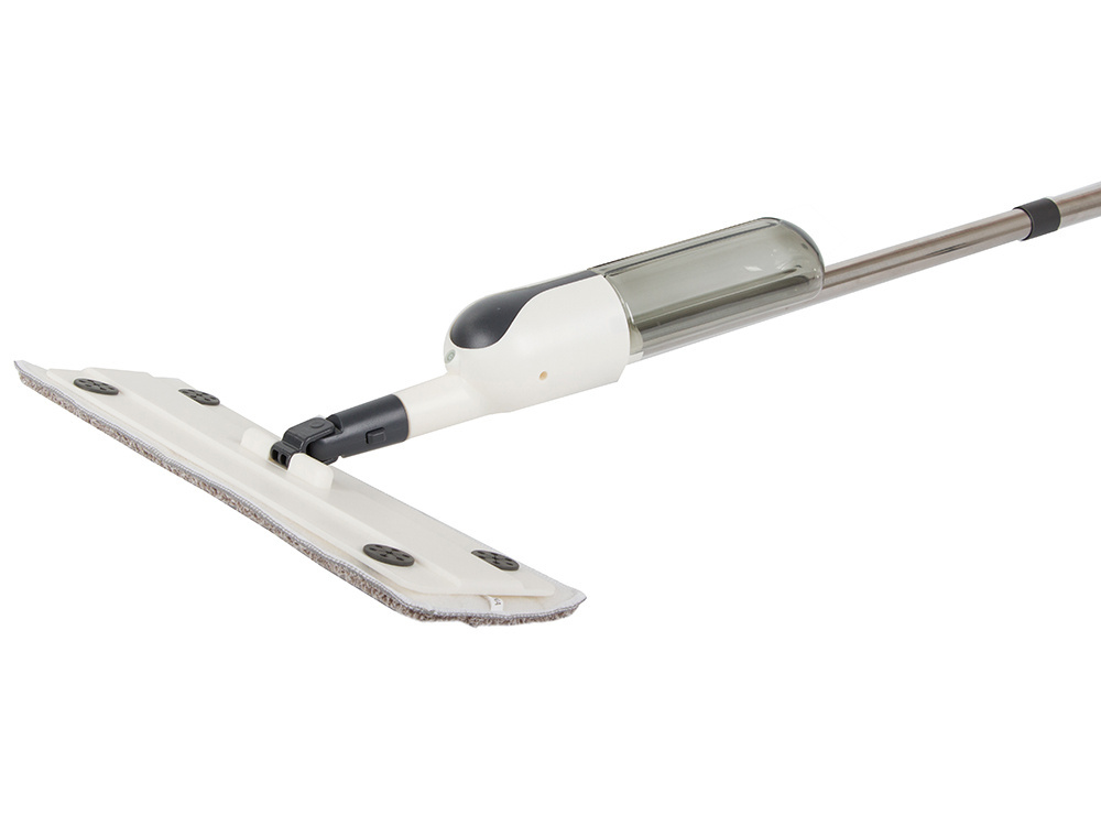 Flat mop with spray, rotating, 3 microfiber pads, white (1)