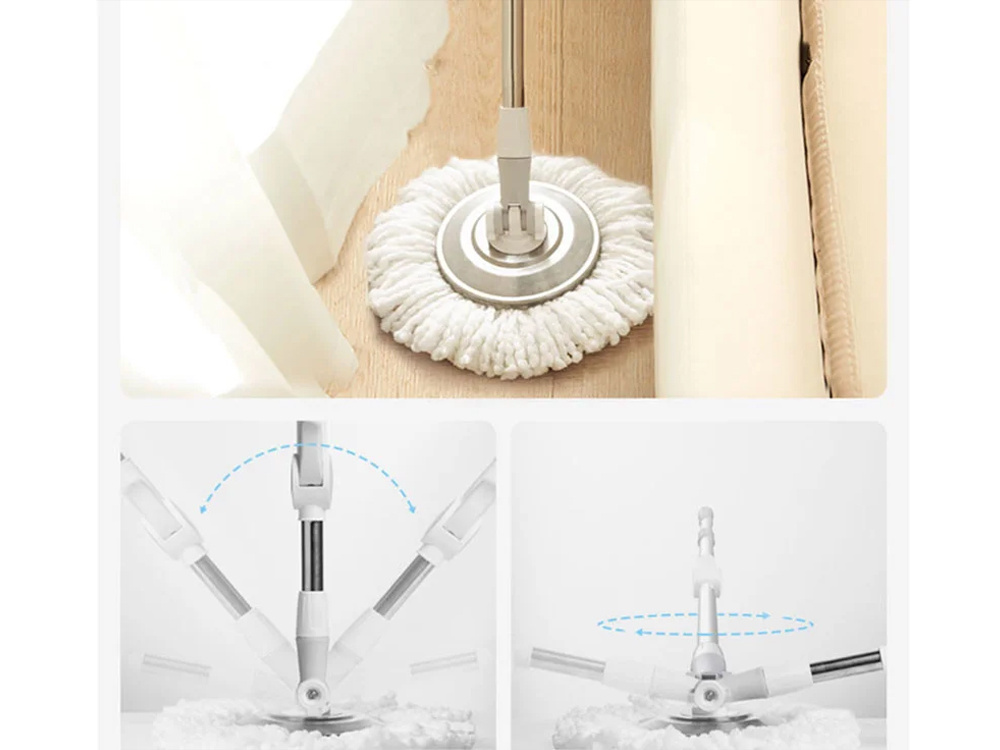 360° Spin Mop and Bucket Set with 2 Reusable Microfiber Pads (3)