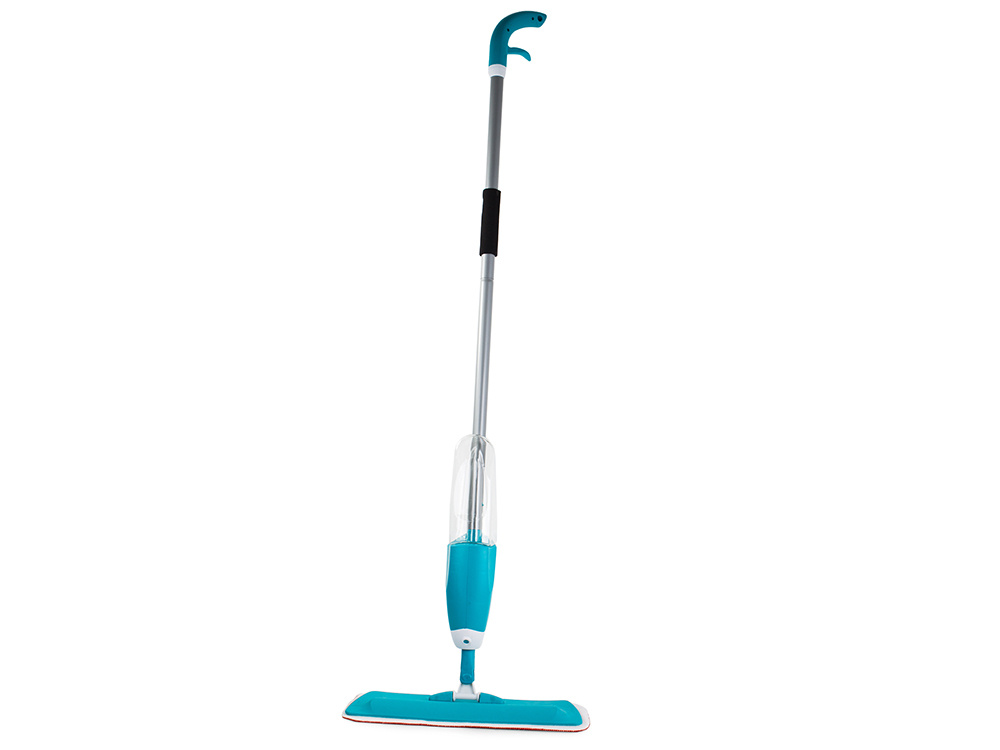 Flat Spray Mop with Reusable Microfiber Pad and 360 Swivel Head, Blue (0)