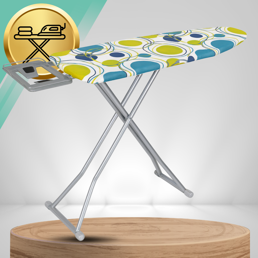 Adjustable Ironing Board Premium 130x34cm with Iron Rest, Height 70-87cm (0)