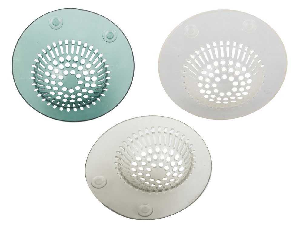 Silicone Drain Stopper and Sink Strainer with Suction Cups, Assorted Colors (1)