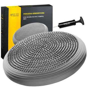 4Fizjo Balance Disc Stability Wobble Cussion Mat Pillow - Gray, 33cm