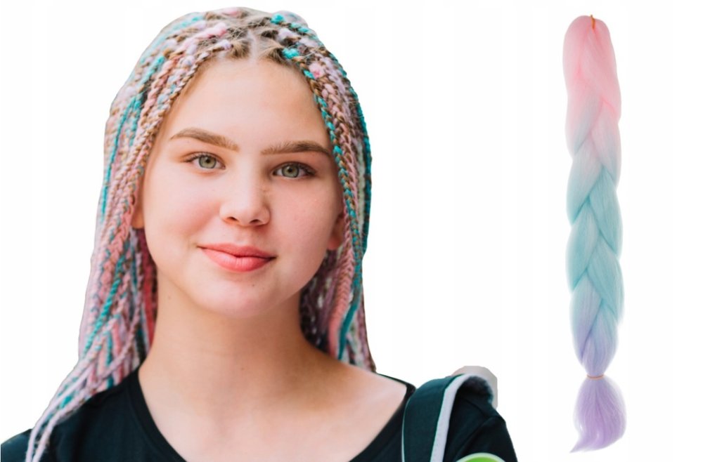 Kanekalon Synthetic Ombre Afro Braids for Hairstyles 60cm, Pastel (0)