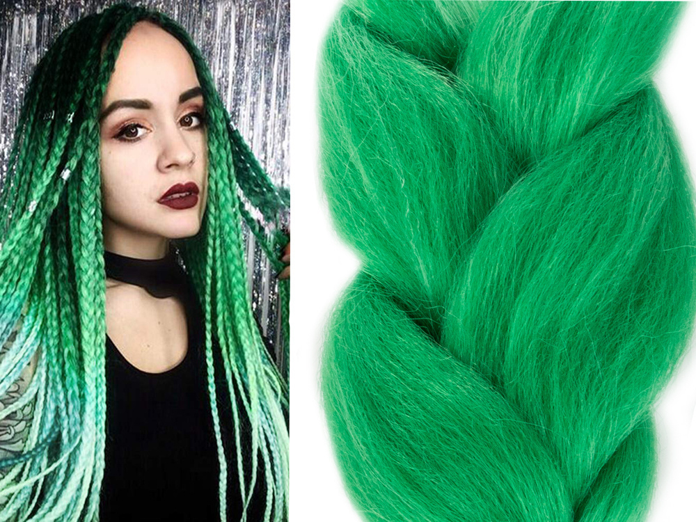 Synthetic Hair Braid Extension Ombre, Green (0)
