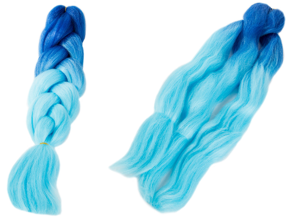 Synthetic Ombre Hair Braids, Blue (1)
